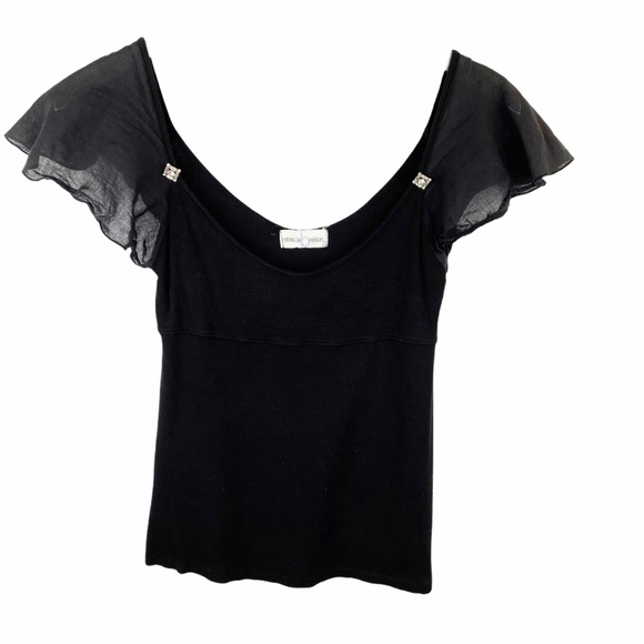 Rebecca Beeson Tops - REBECCA BEESON Capped Ruffle Sleeve Diamond Size 2